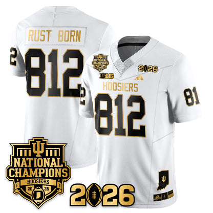 Indiana H Vapor Limited Football Gold Jersey - 2025 National Champions - All Stitched-DTD