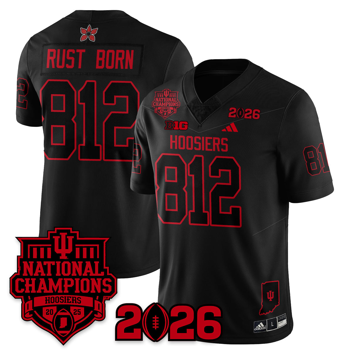 Indiana H Stranger Things Vapor Limited Football Jersey - 2025 National Champions - All Stitched-DTD