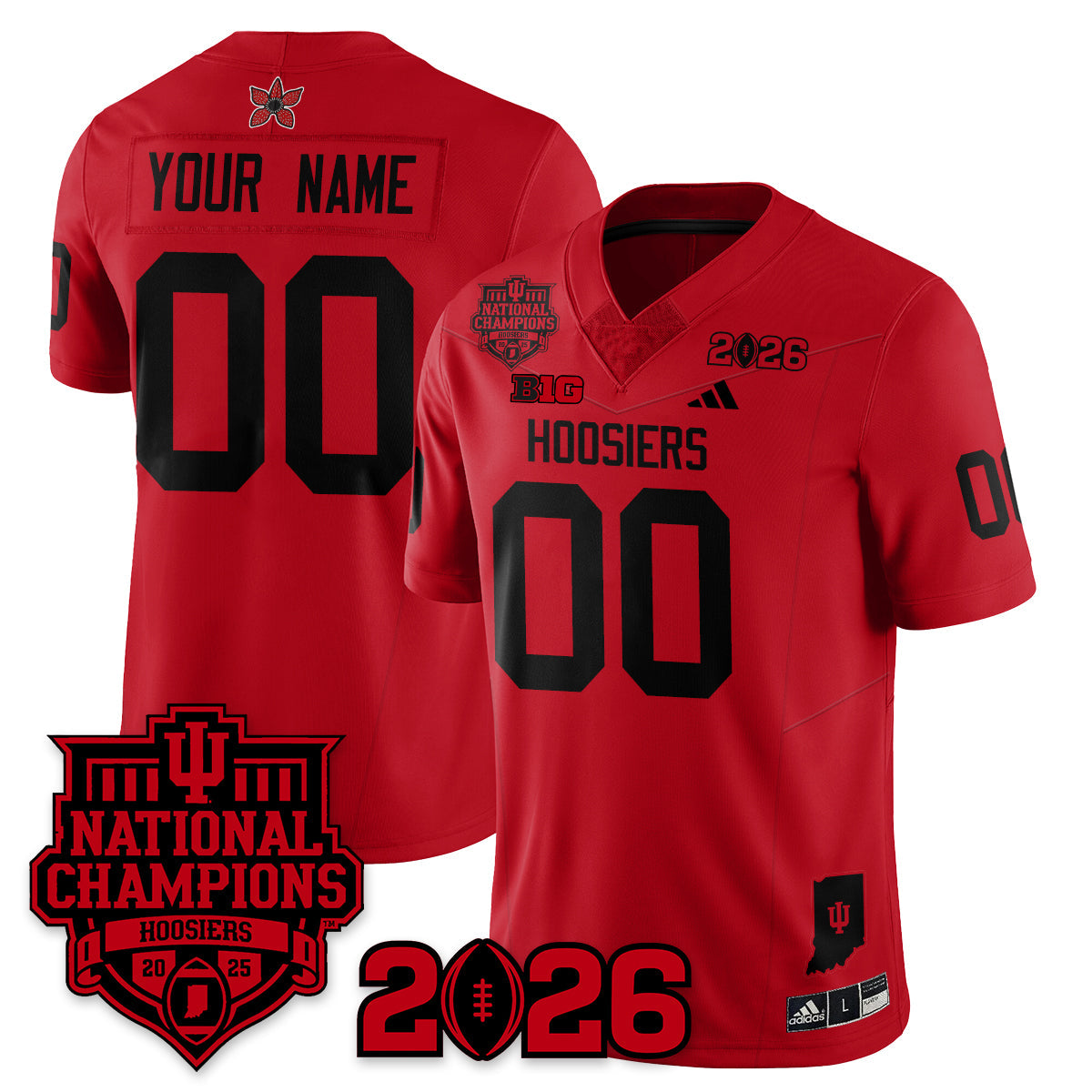 Custom Indiana H Stranger Things Vapor Limited Football Jersey - 2025 National Champions - All Stitched-DTD