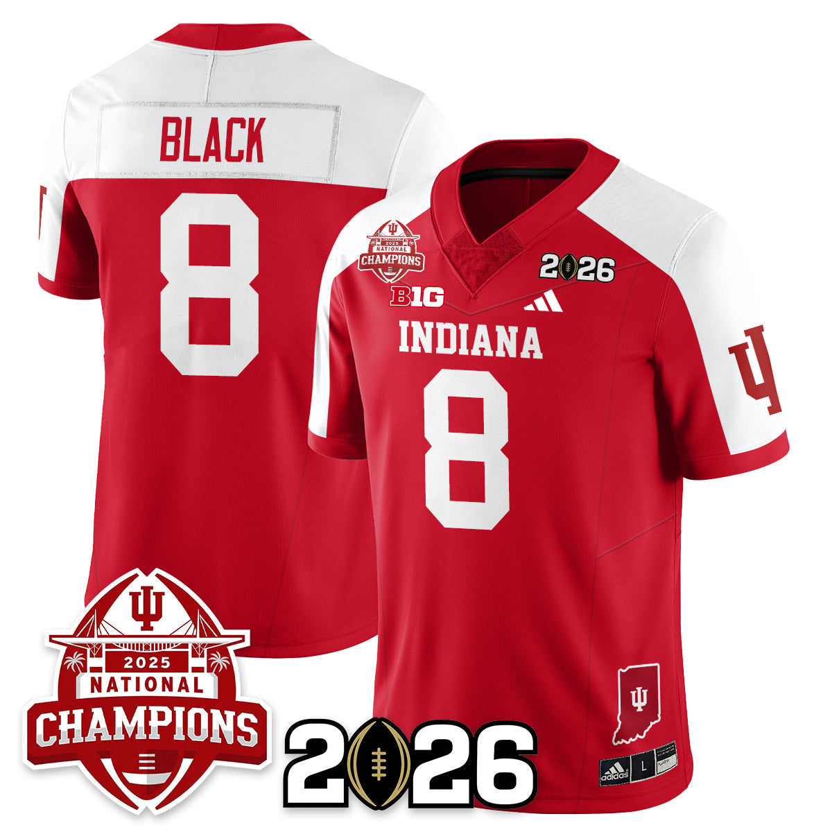 Indiana H Vapor Limited Football Jersey V2 - 2025 National Champions - All Stitched-DTD