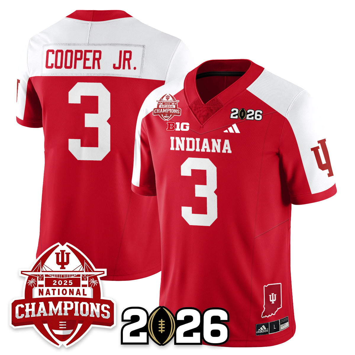 Indiana H Vapor Limited Football Jersey V2 - 2025 National Champions - All Stitched-DTD