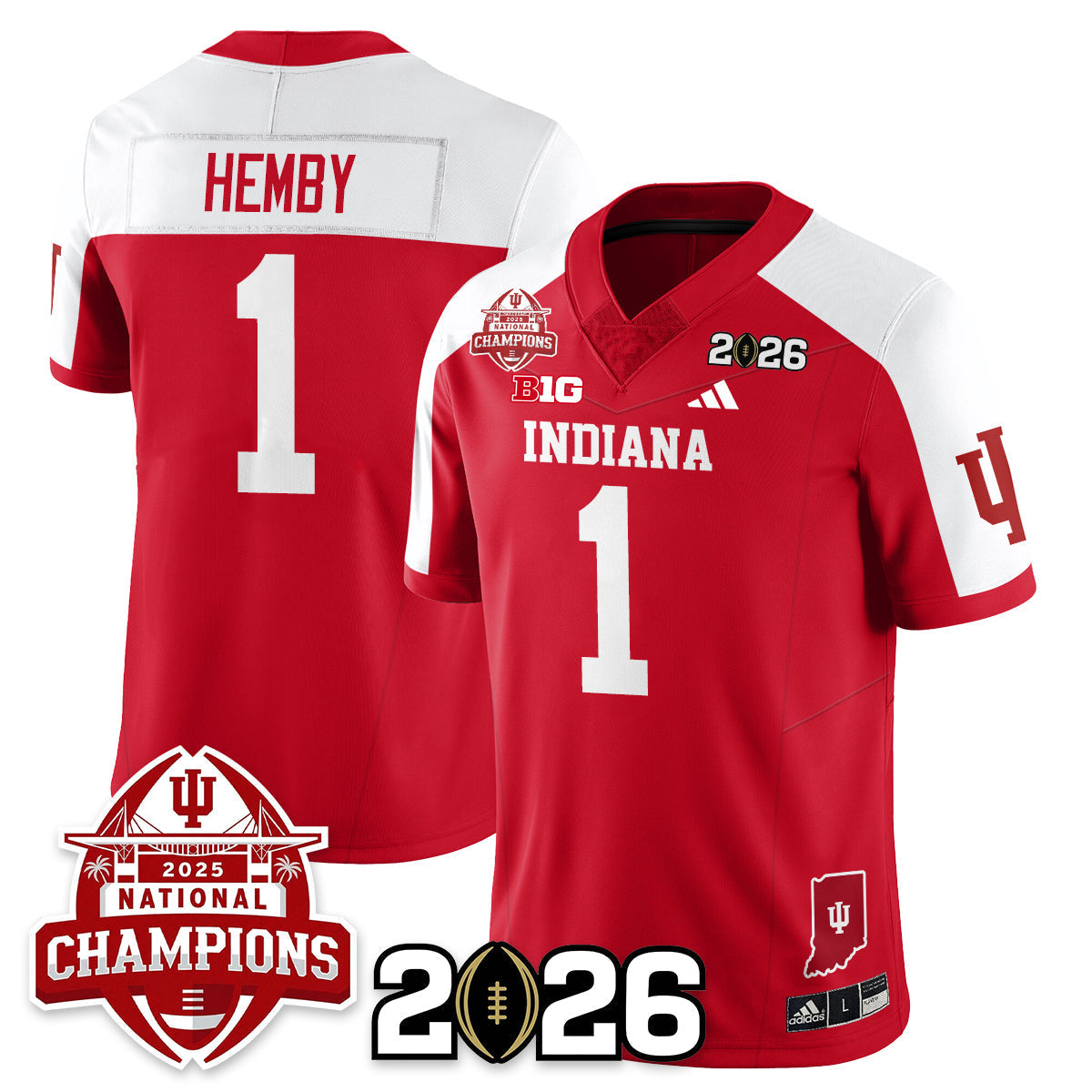 Indiana H Vapor Limited Football Jersey V2 - 2025 National Champions - All Stitched-DTD