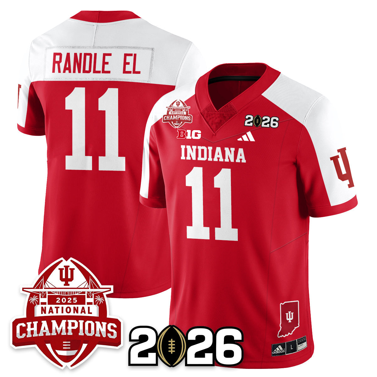 Indiana H Vapor Limited Football Jersey V2 - 2025 National Champions - All Stitched-DTD