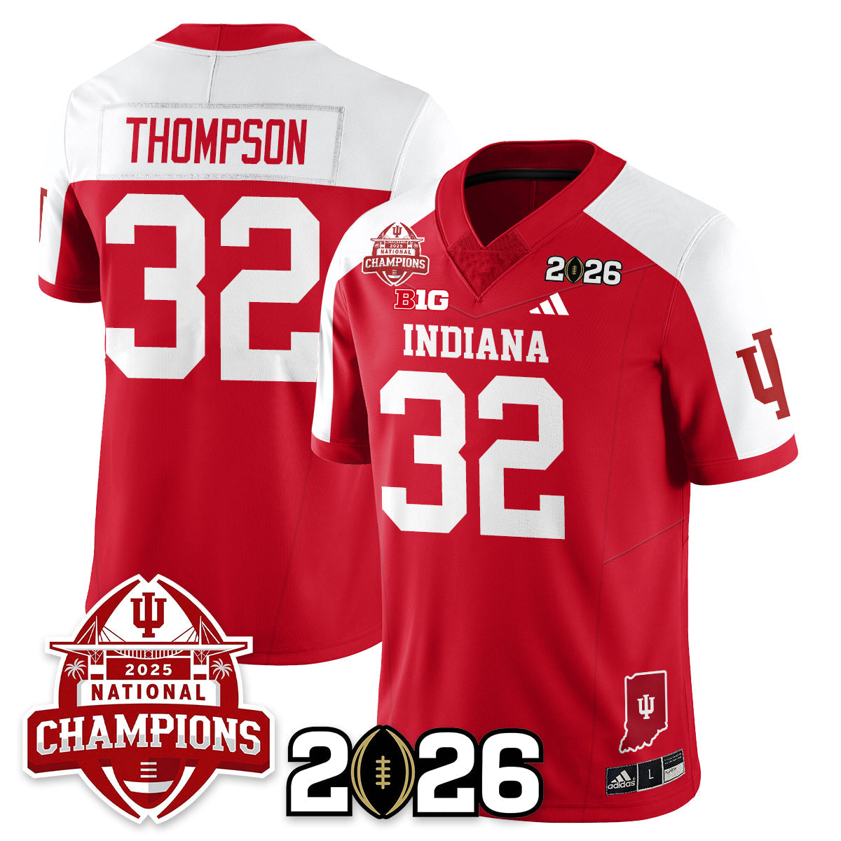 Indiana H Vapor Limited Football Jersey V2 - 2025 National Champions - All Stitched-DTD