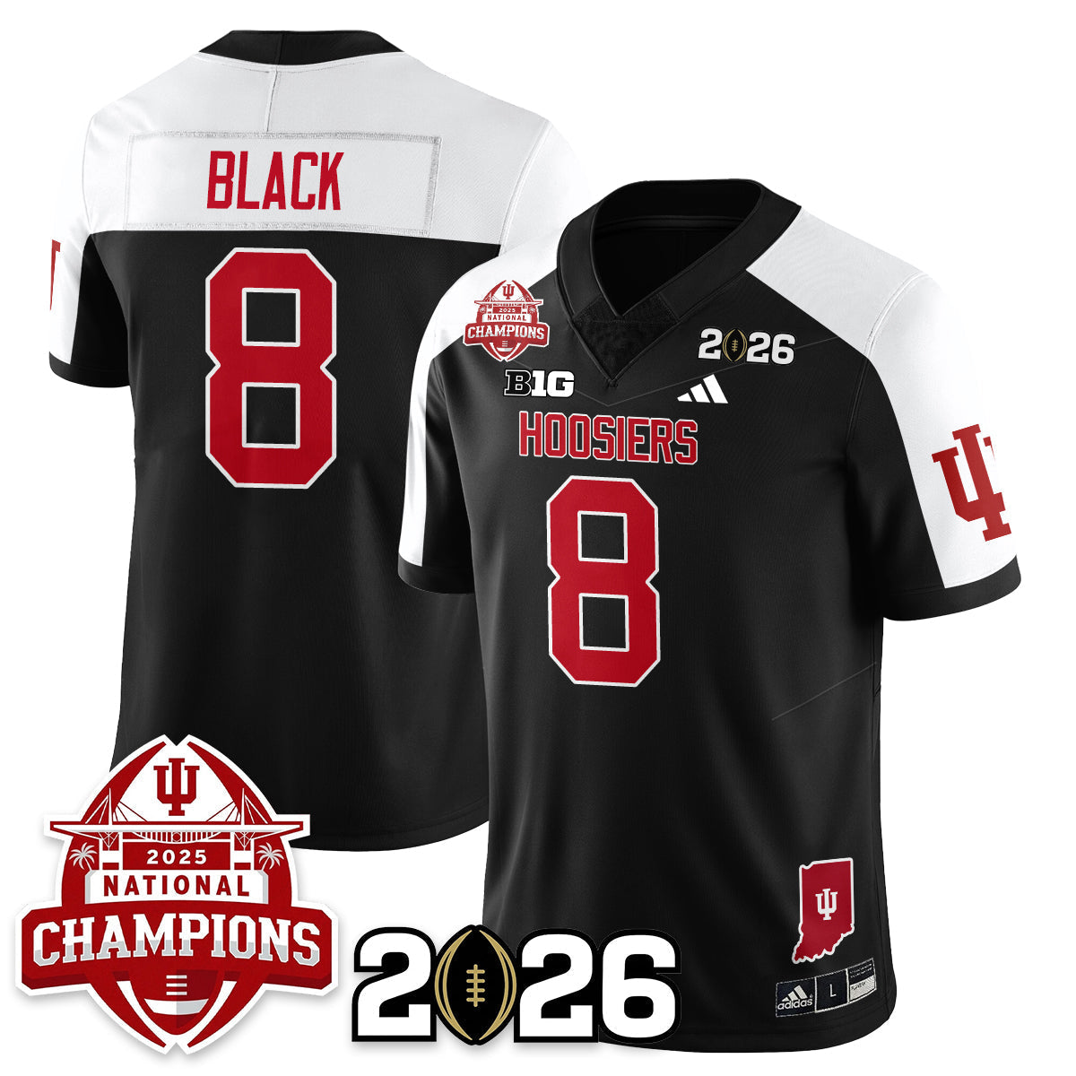 Indiana H Vapor Limited Football Jersey V2 - 2025 National Champions - All Stitched-DTD