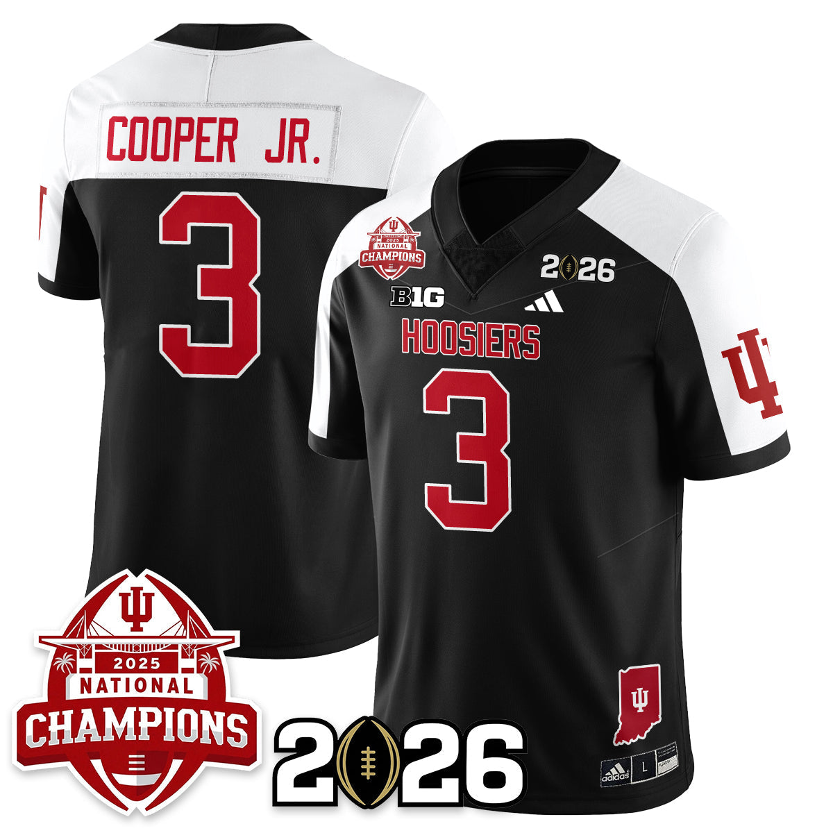 Indiana H Vapor Limited Football Jersey V2 - 2025 National Champions - All Stitched-DTD