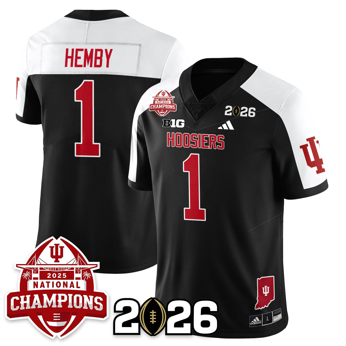 Indiana H Vapor Limited Football Jersey V2 - 2025 National Champions - All Stitched-DTD