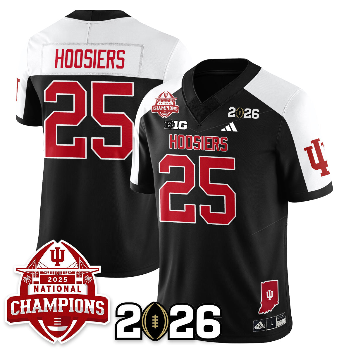 Indiana H Vapor Limited Football Jersey V2 - 2025 National Champions - All Stitched-DTD