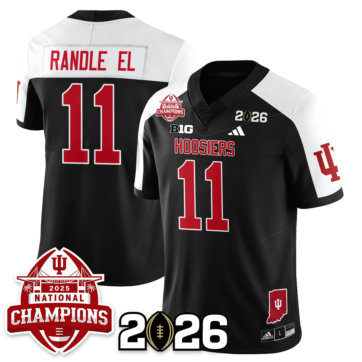 Indiana H Vapor Limited Football Jersey V2 - 2025 National Champions - All Stitched-DTD