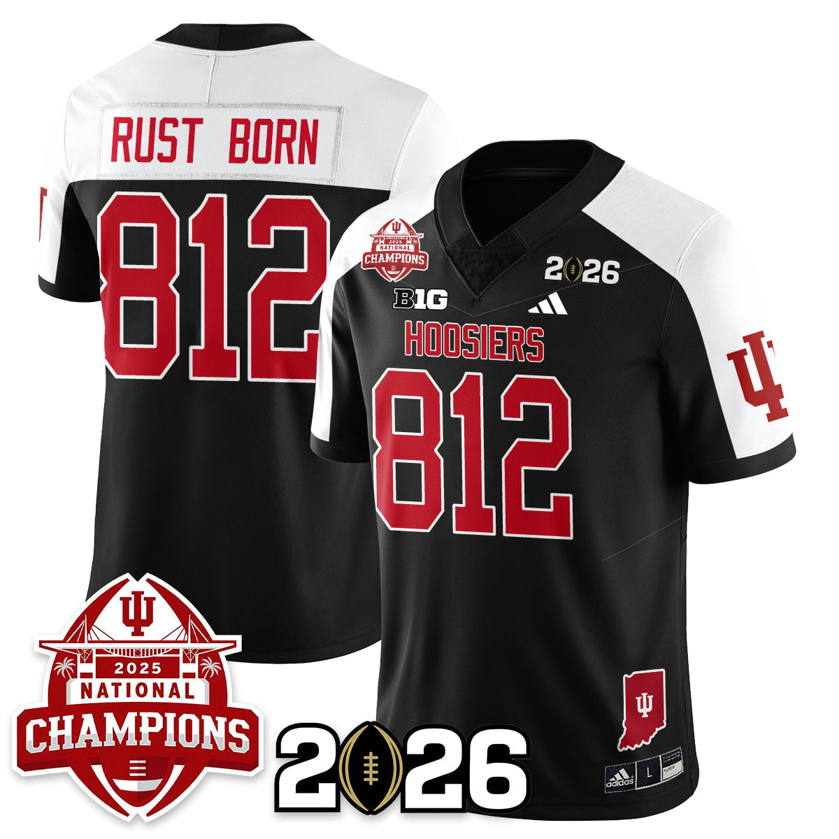 Indiana H Vapor Limited Football Jersey V2 - 2025 National Champions - All Stitched-DTD