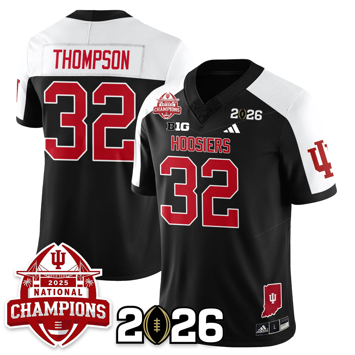 Indiana H Vapor Limited Football Jersey V2 - 2025 National Champions - All Stitched-DTD