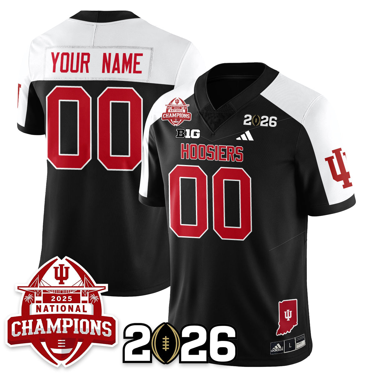 Indiana H Vapor Limited Football Jersey V2 - 2025 National Champions - All Stitched-DTD