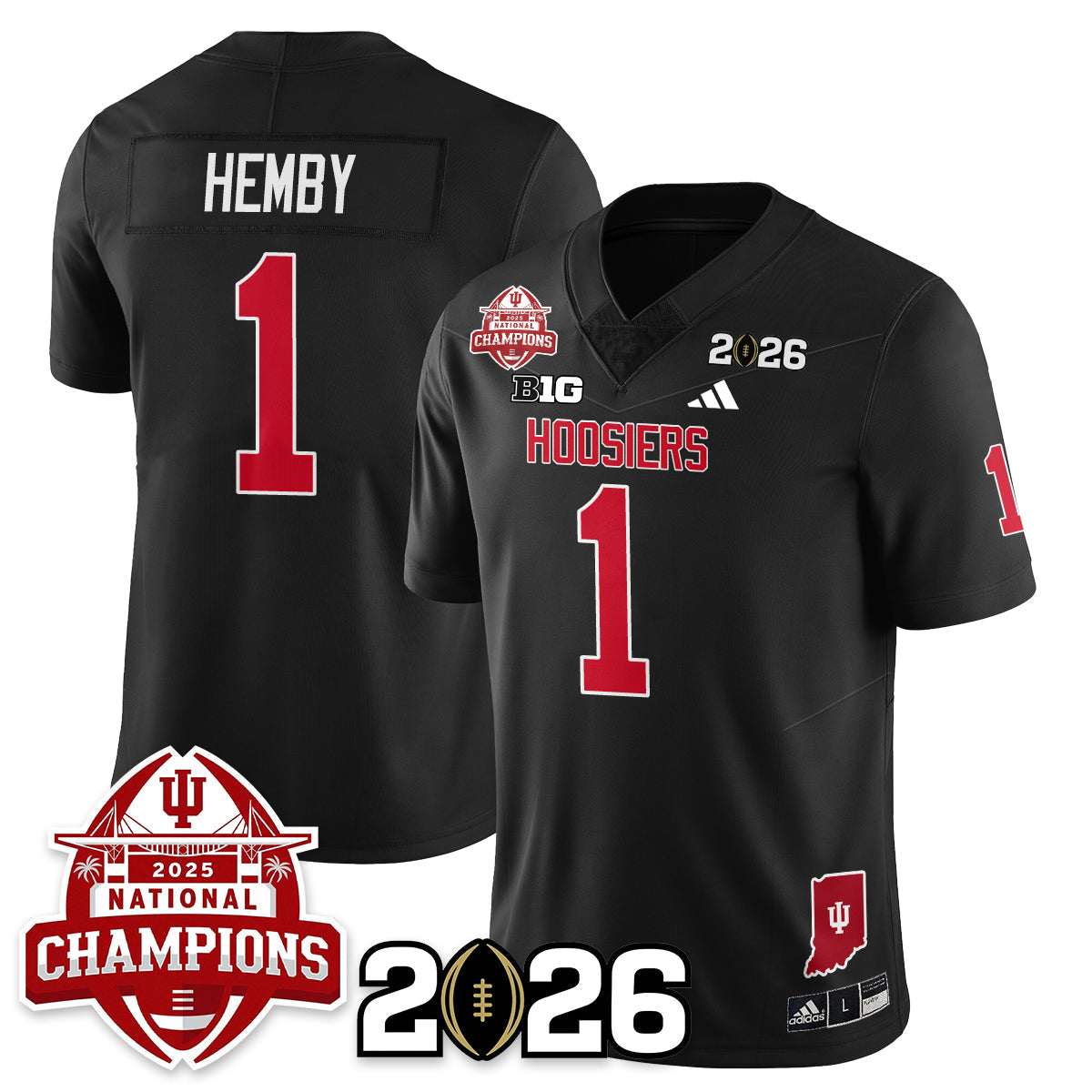 Indiana H Vapor Limited Football Jersey V2 - 2025 National Champions - All Stitched-DTD