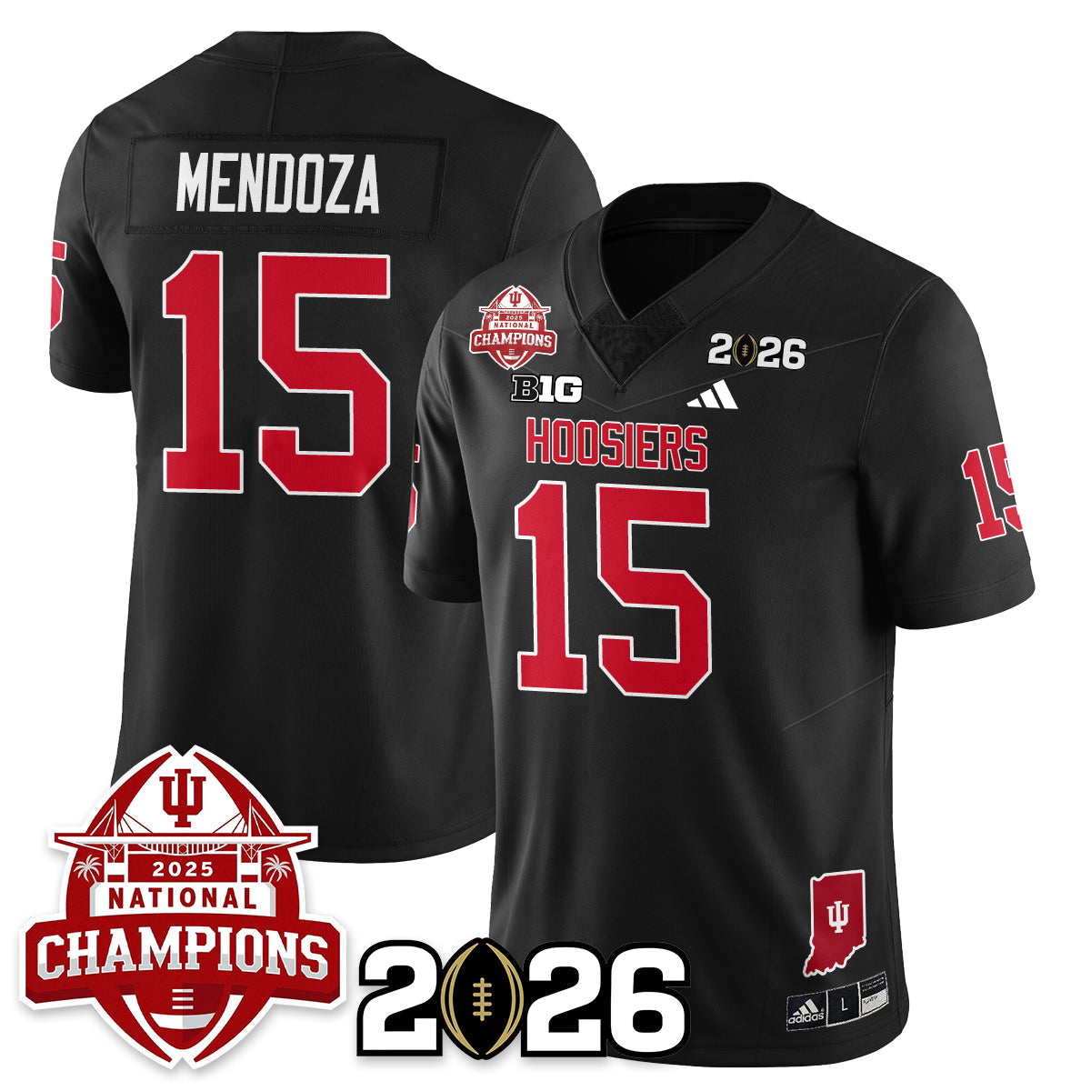 Indiana H Vapor Limited Football Jersey V2 - 2025 National Champions - All Stitched-DTD