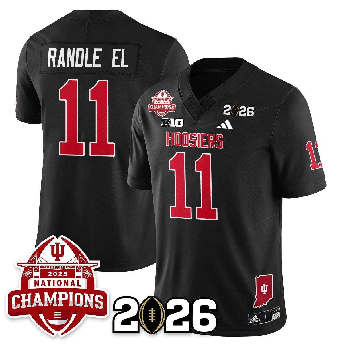 Indiana H Vapor Limited Football Jersey V2 - 2025 National Champions - All Stitched-DTD