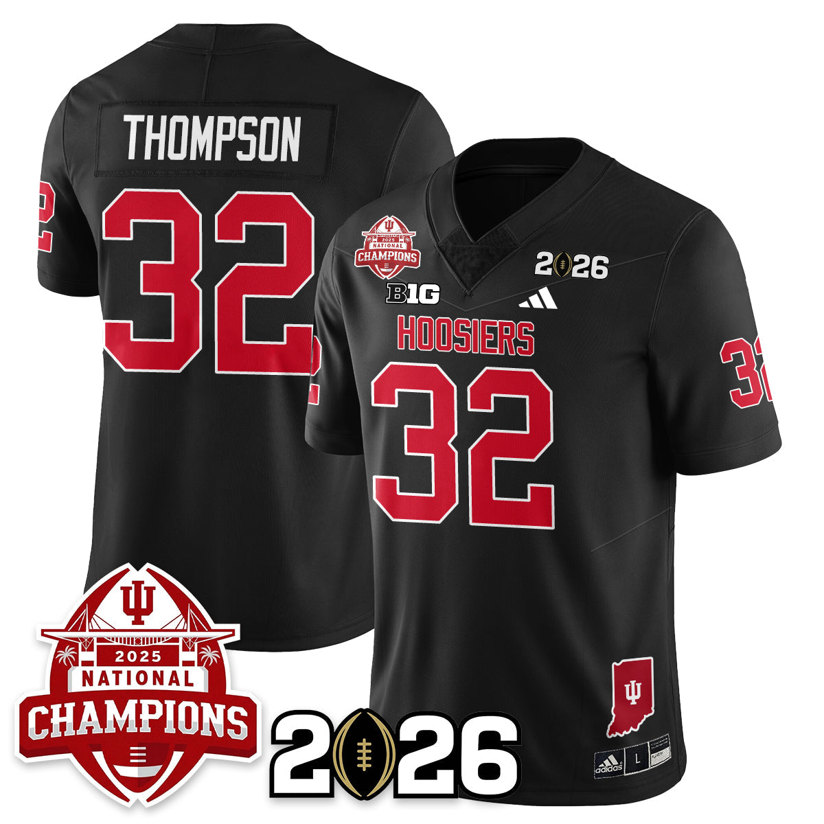 Indiana H Vapor Limited Football Jersey V2 - 2025 National Champions - All Stitched-DTD