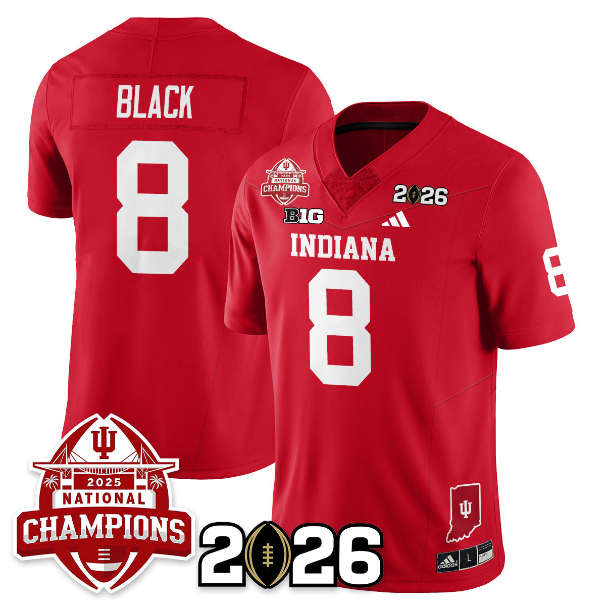 Indiana H Vapor Limited Football Jersey V2 - 2025 National Champions - All Stitched-DTD