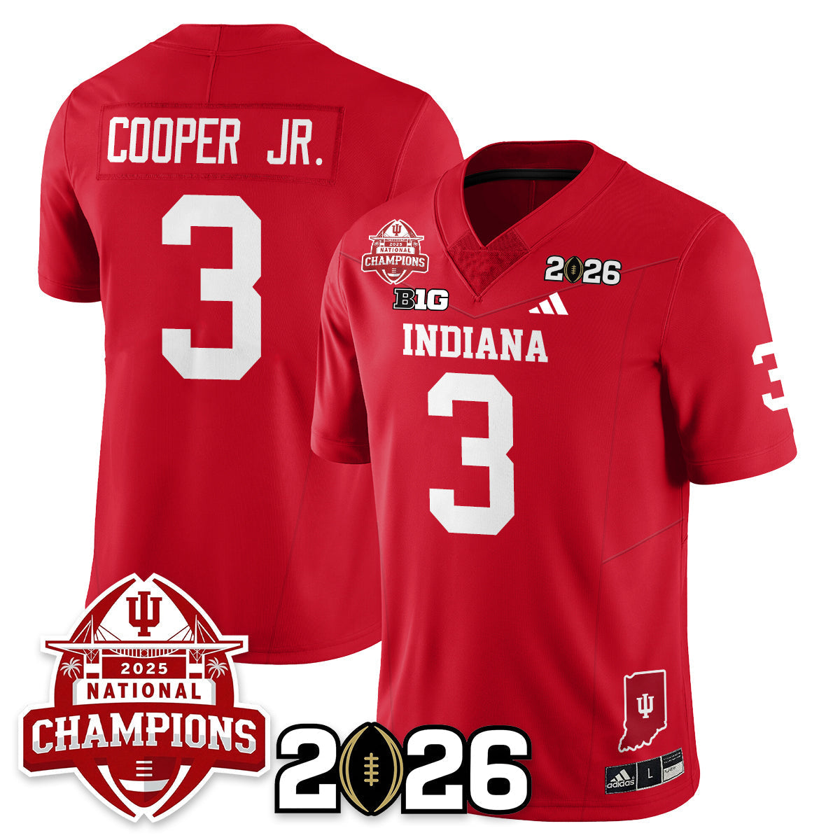 Indiana H Vapor Limited Football Jersey V2 - 2025 National Champions - All Stitched-DTD