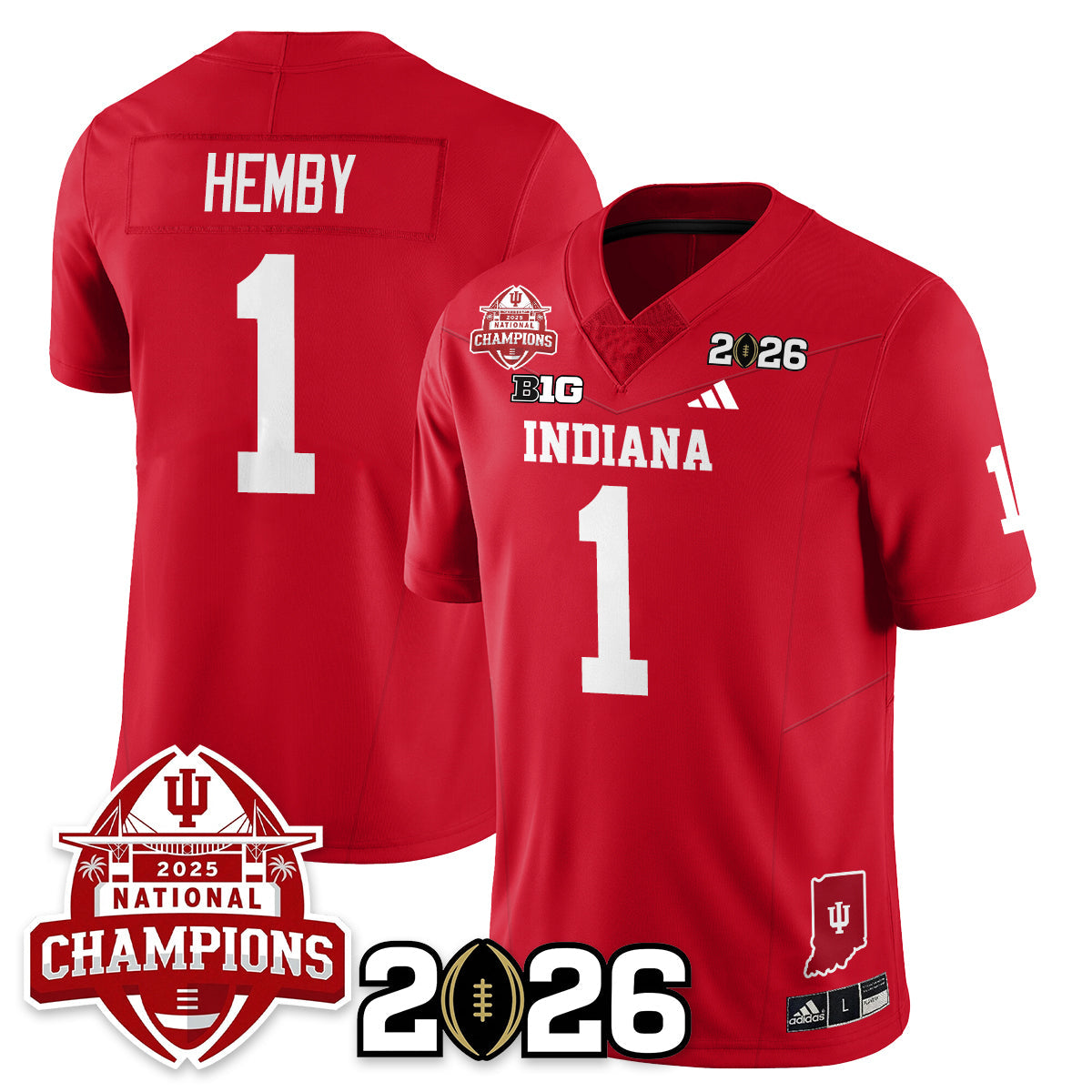 Indiana H Vapor Limited Football Jersey V2 - 2025 National Champions - All Stitched-DTD