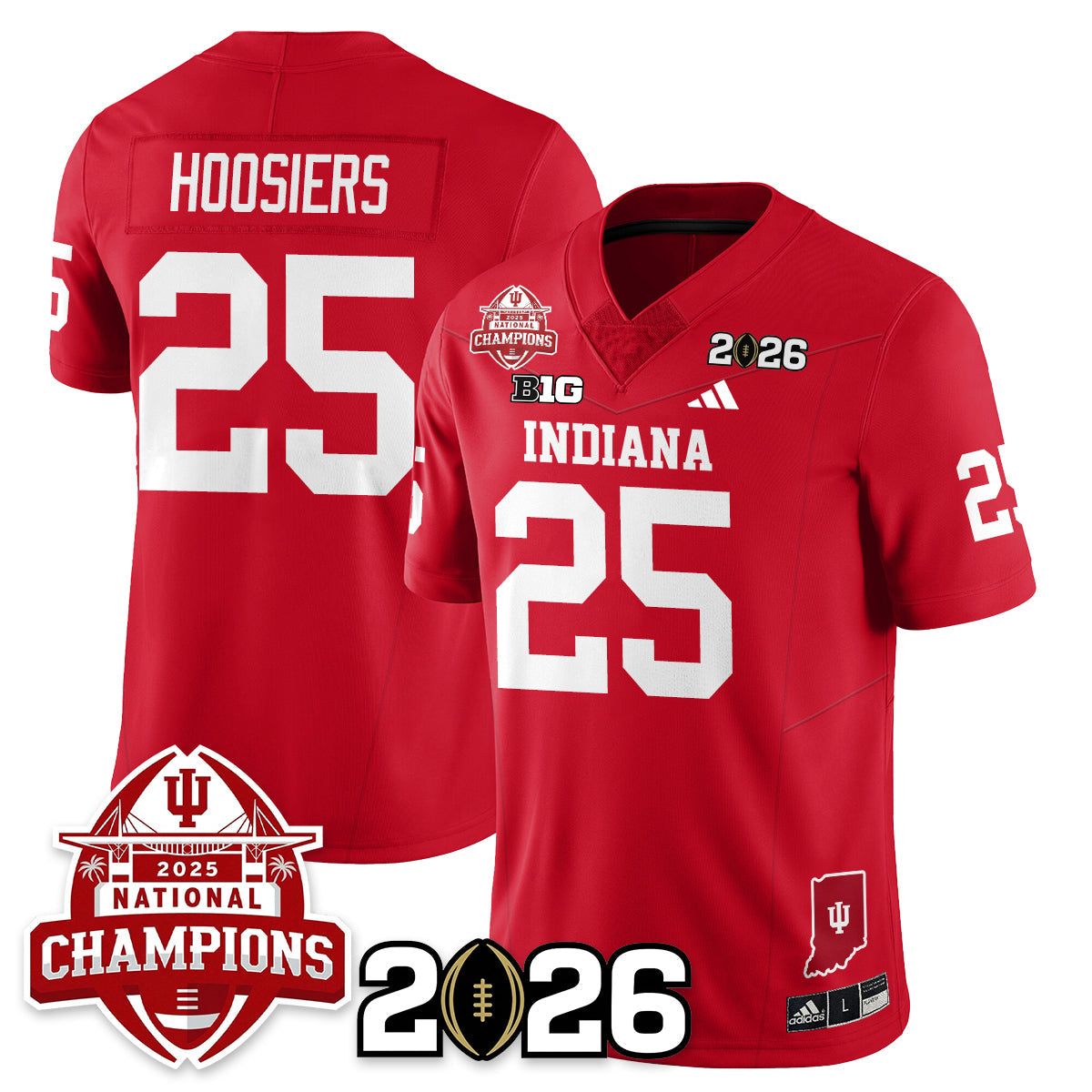 Indiana H Vapor Limited Football Jersey V2 - 2025 National Champions - All Stitched-DTD