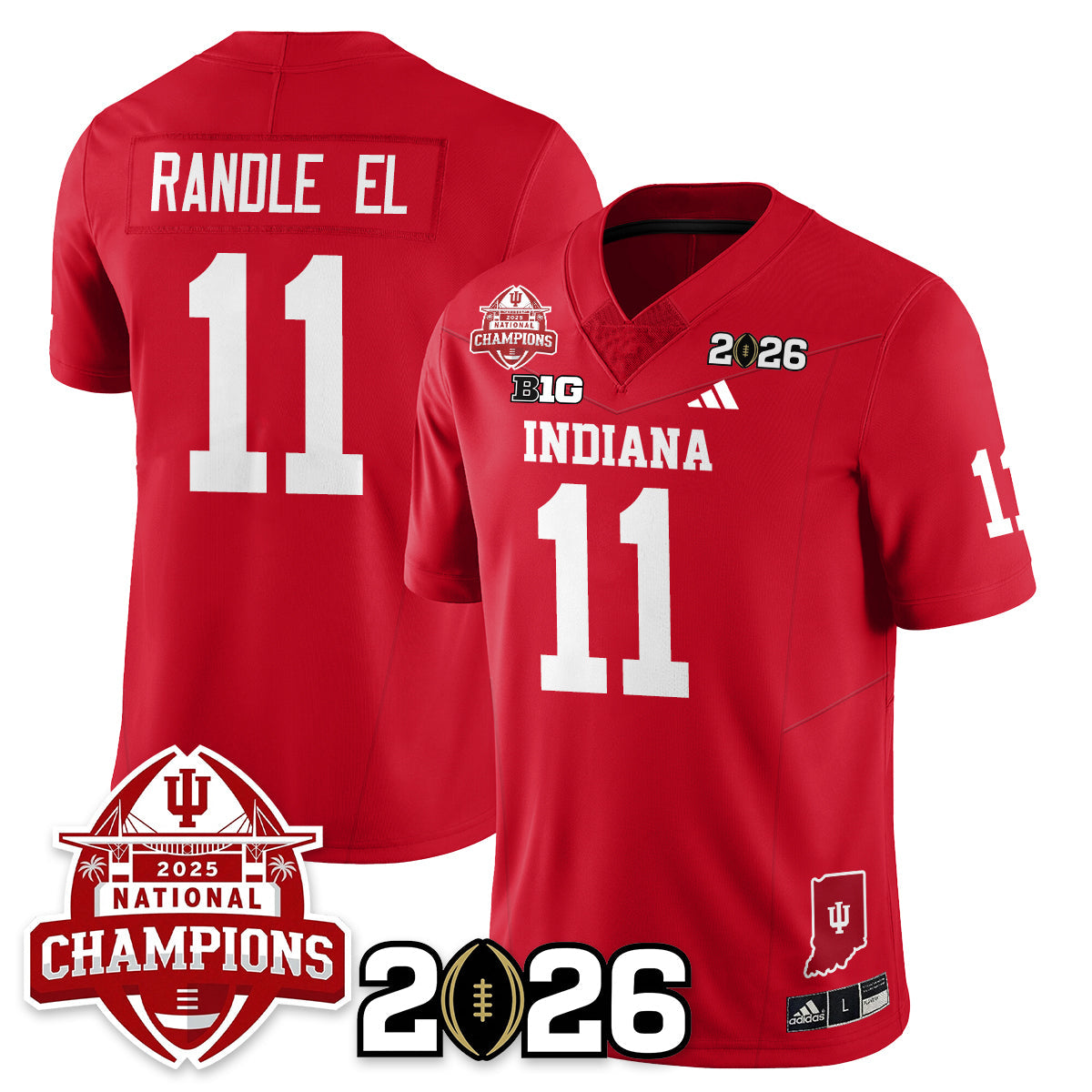Indiana H Vapor Limited Football Jersey V2 - 2025 National Champions - All Stitched-DTD