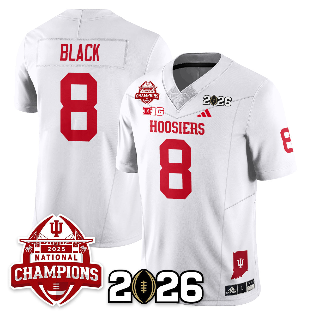Indiana H Vapor Limited Football Jersey V2 - 2025 National Champions - All Stitched-DTD