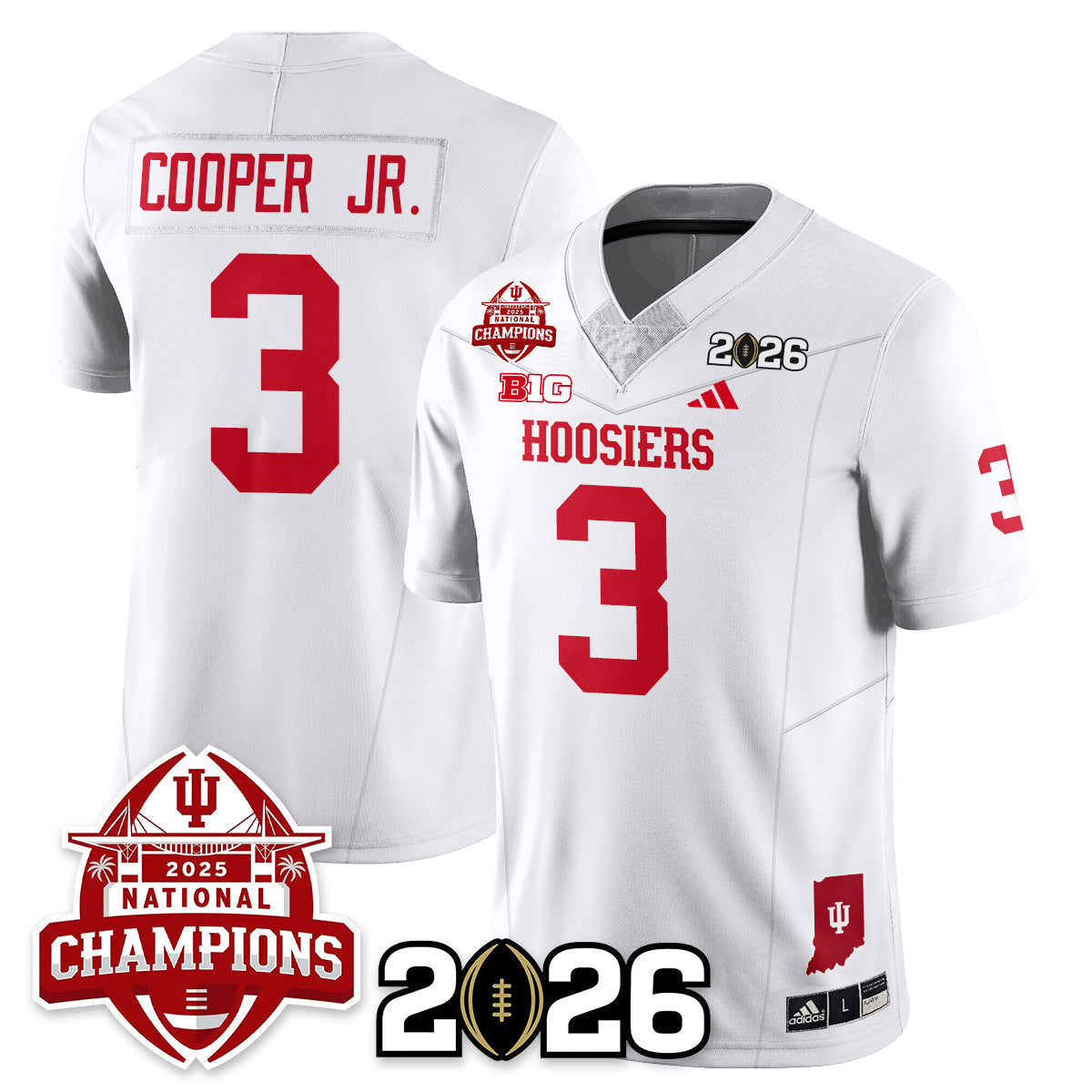 Indiana H Vapor Limited Football Jersey V2 - 2025 National Champions - All Stitched-DTD