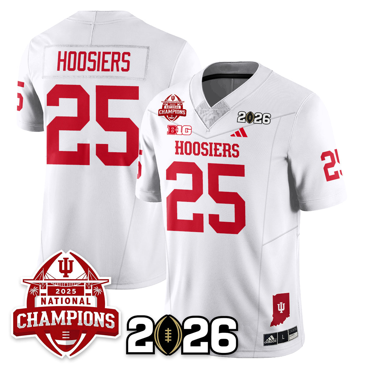 Indiana H Vapor Limited Football Jersey V2 - 2025 National Champions - All Stitched-DTD