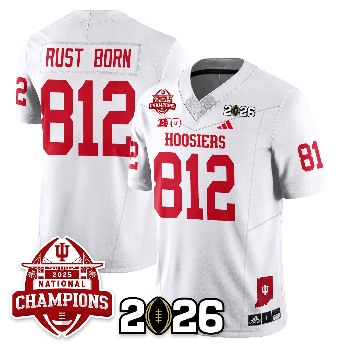 Indiana H Vapor Limited Football Jersey V2 - 2025 National Champions - All Stitched-DTD