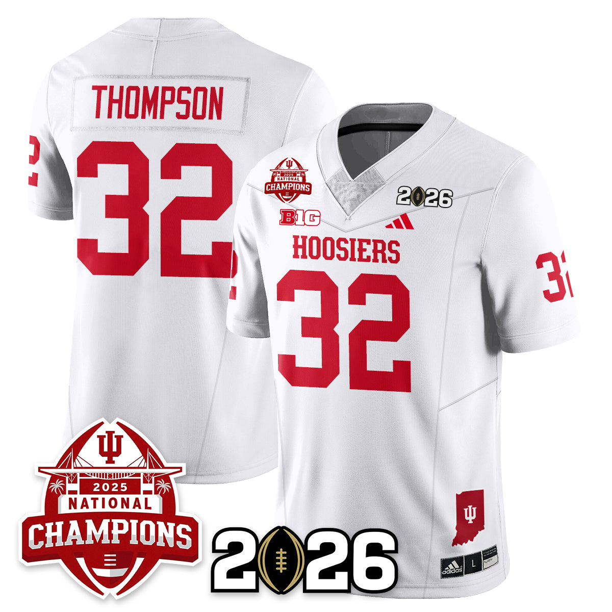 Indiana H Vapor Limited Football Jersey V2 - 2025 National Champions - All Stitched-DTD