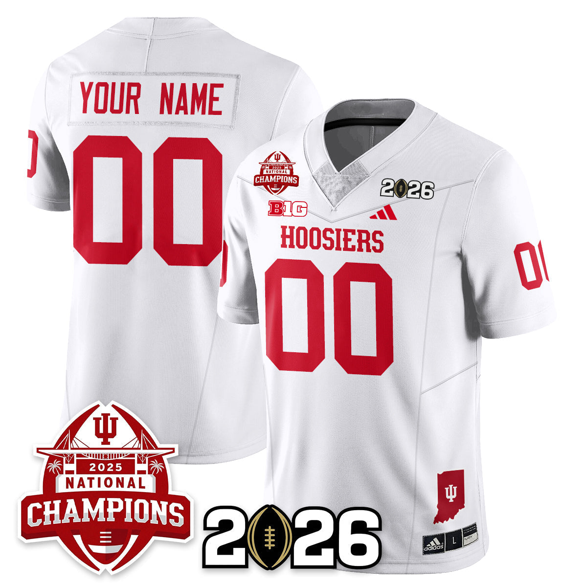 Custom Indiana H Vapor Limited Football Jersey V2 - 2025 National Champions - All Stitched-DTD