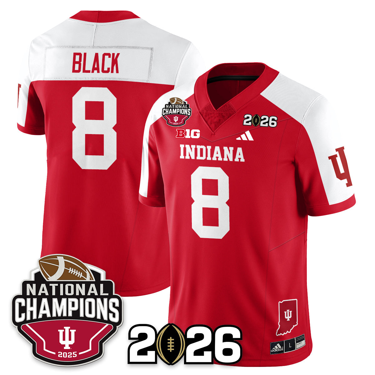 Indiana H Vapor Limited Football Jersey V3 - 2025 National Champions - All Stitched-DTD