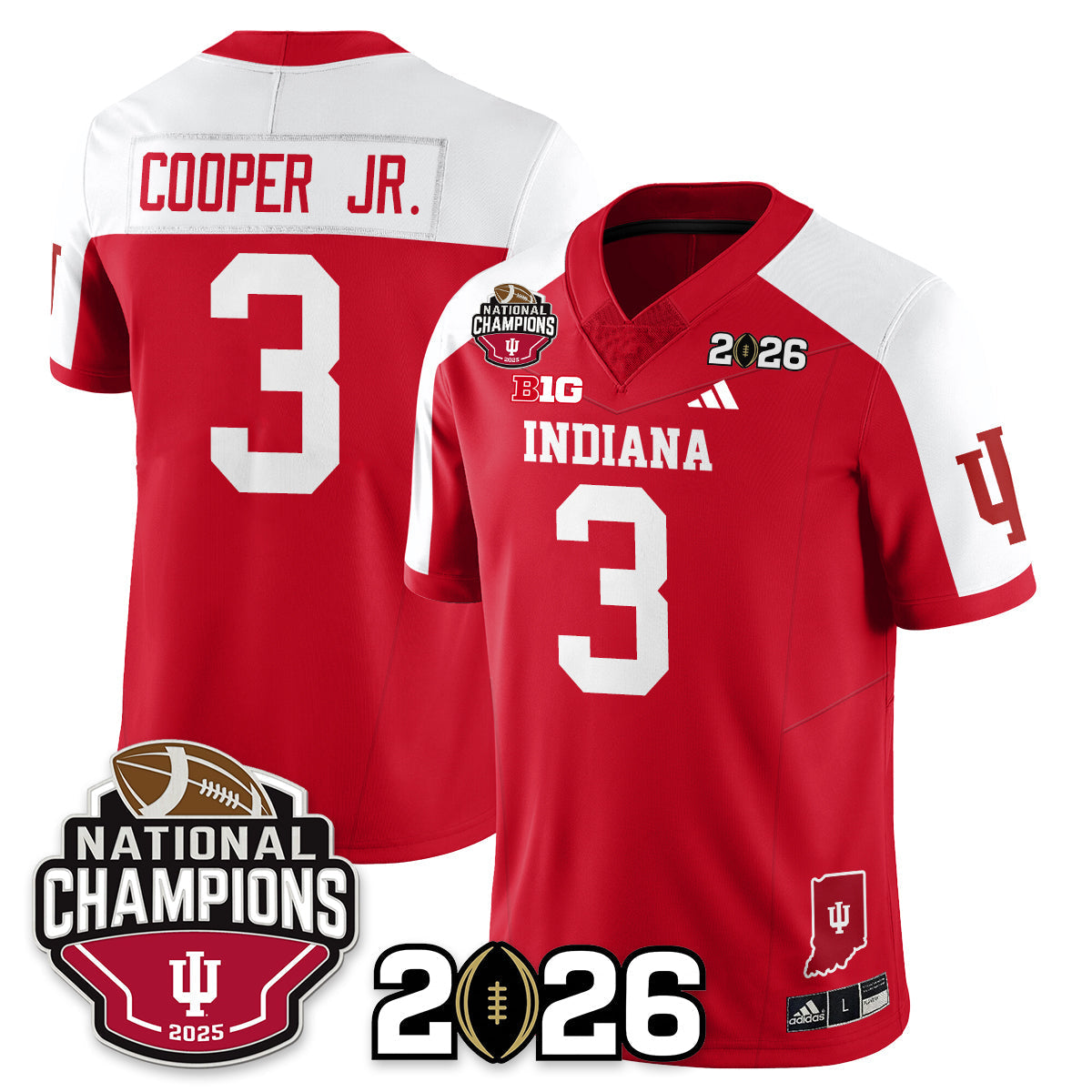 Indiana H Vapor Limited Football Jersey V3 - 2025 National Champions - All Stitched-DTD