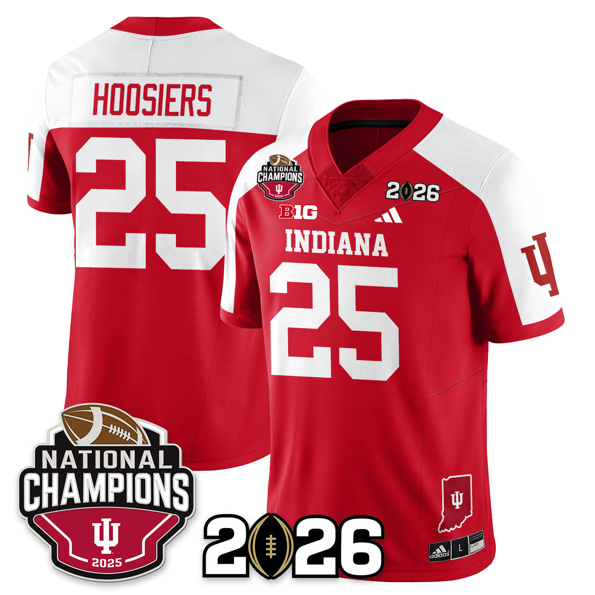Indiana H Vapor Limited Football Jersey V3 - 2025 National Champions - All Stitched-DTD