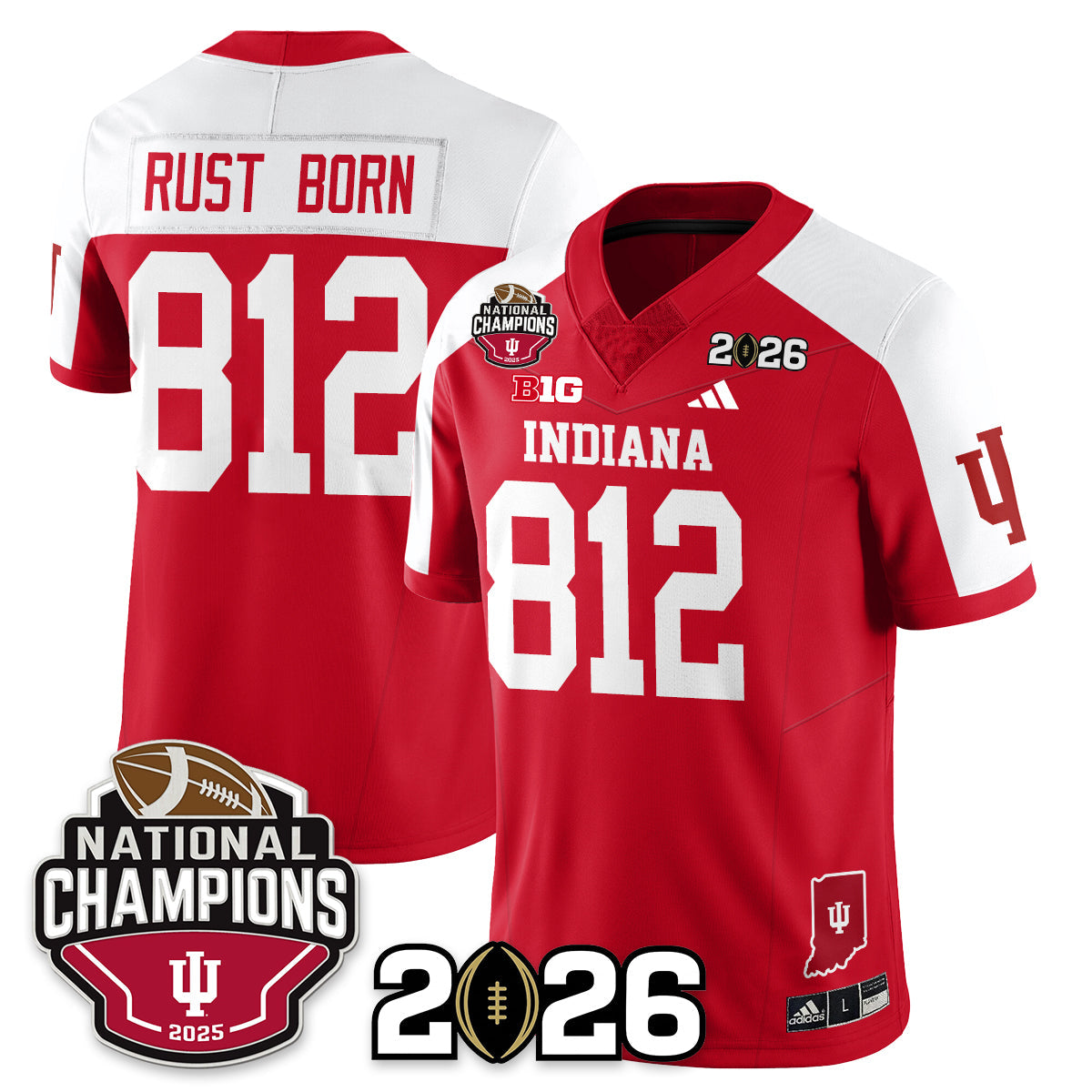 Indiana H Vapor Limited Football Jersey V3 - 2025 National Champions - All Stitched-DTD