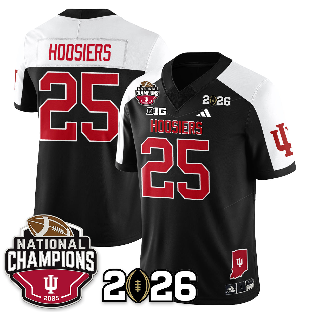 Indiana H Vapor Limited Football Jersey V3 - 2025 National Champions - All Stitched-DTD