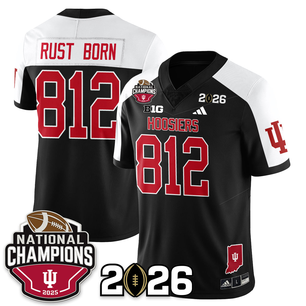 Indiana H Vapor Limited Football Jersey V3 - 2025 National Champions - All Stitched-DTD