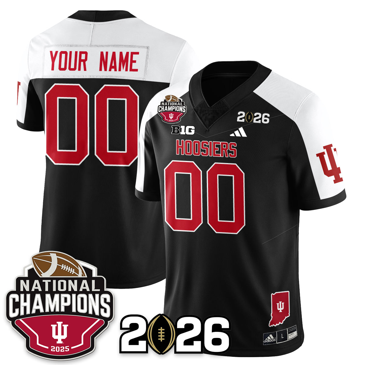 Indiana H Vapor Limited Football Jersey V3 - 2025 National Champions - All Stitched-DTD