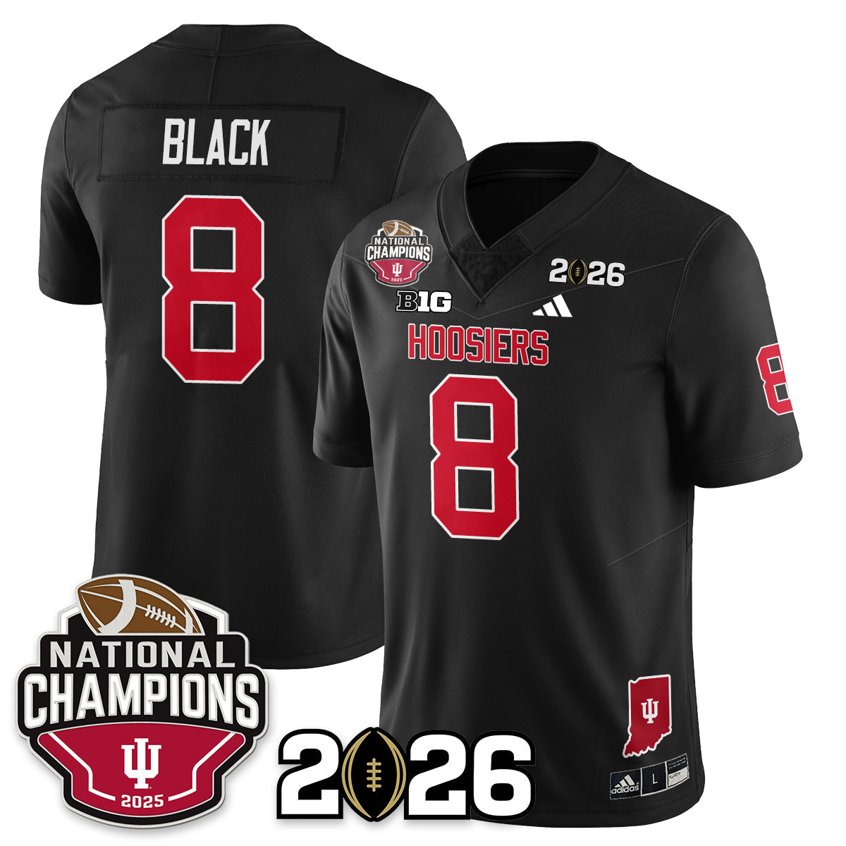 Indiana H Vapor Limited Football Jersey V3 - 2025 National Champions - All Stitched-DTD