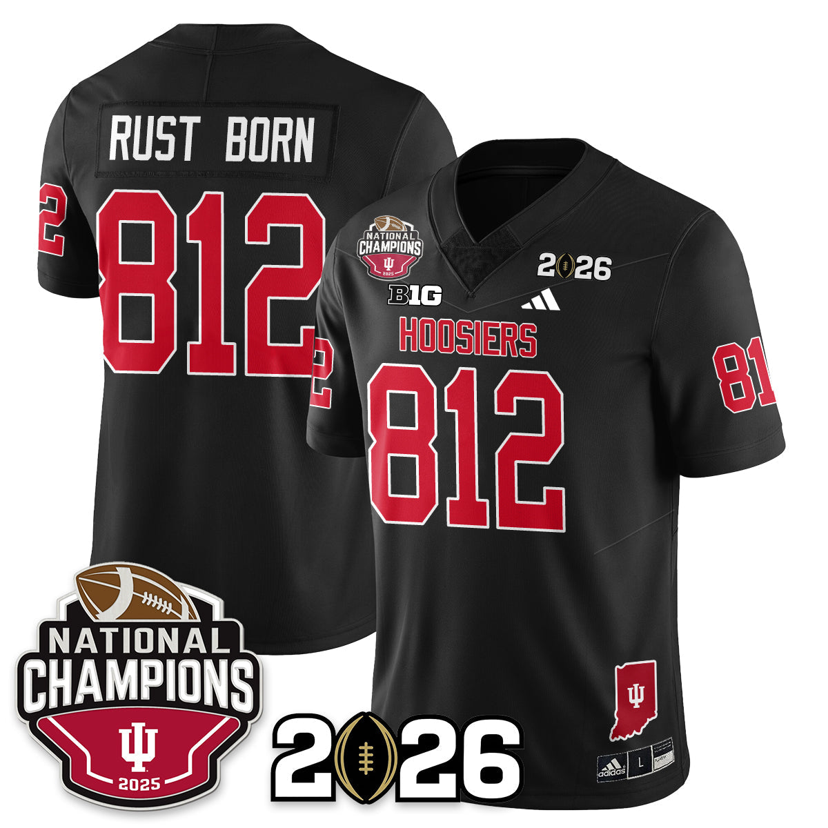 Indiana H Vapor Limited Football Jersey V3 - 2025 National Champions - All Stitched-DTD