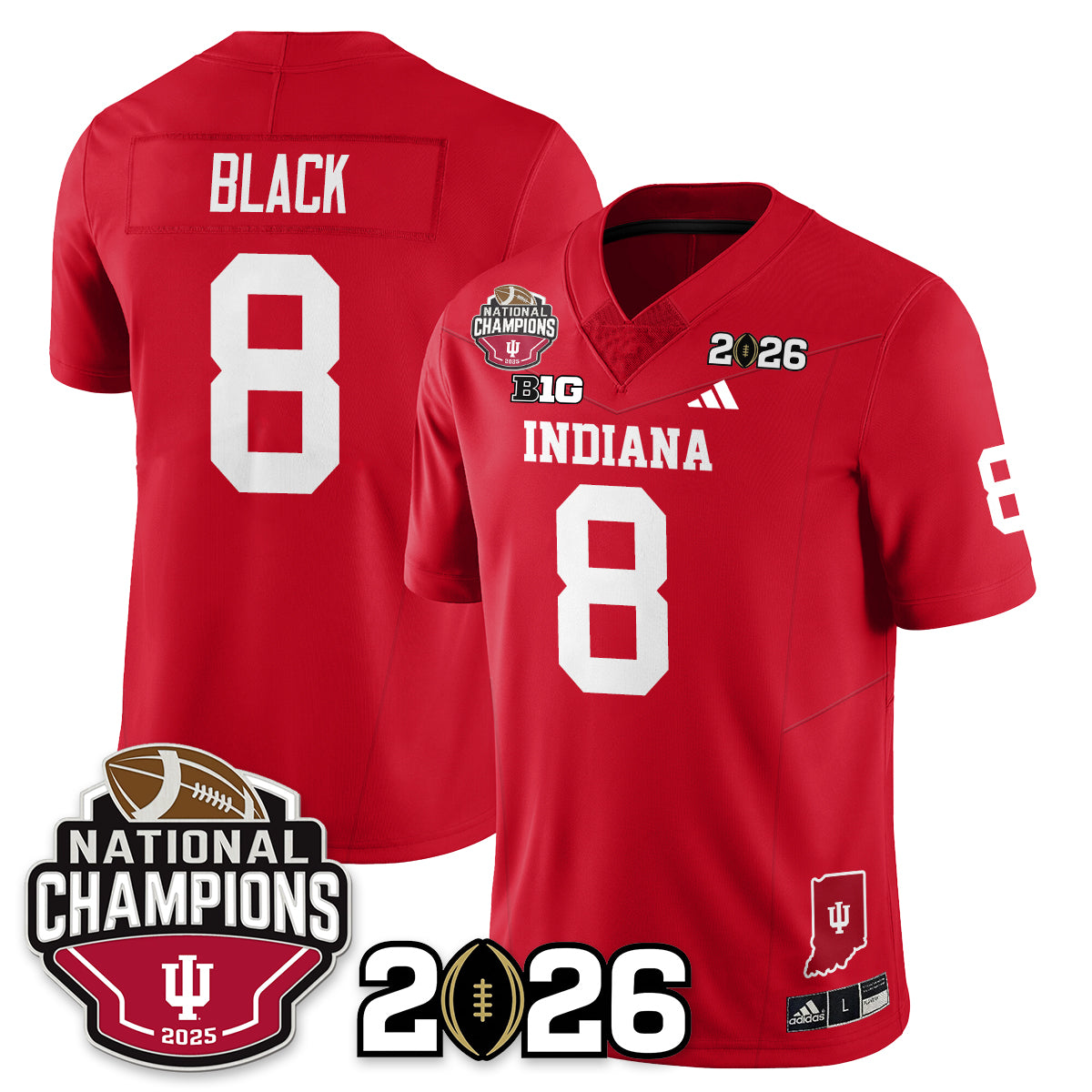 Indiana H Vapor Limited Football Jersey V3 - 2025 National Champions - All Stitched-DTD