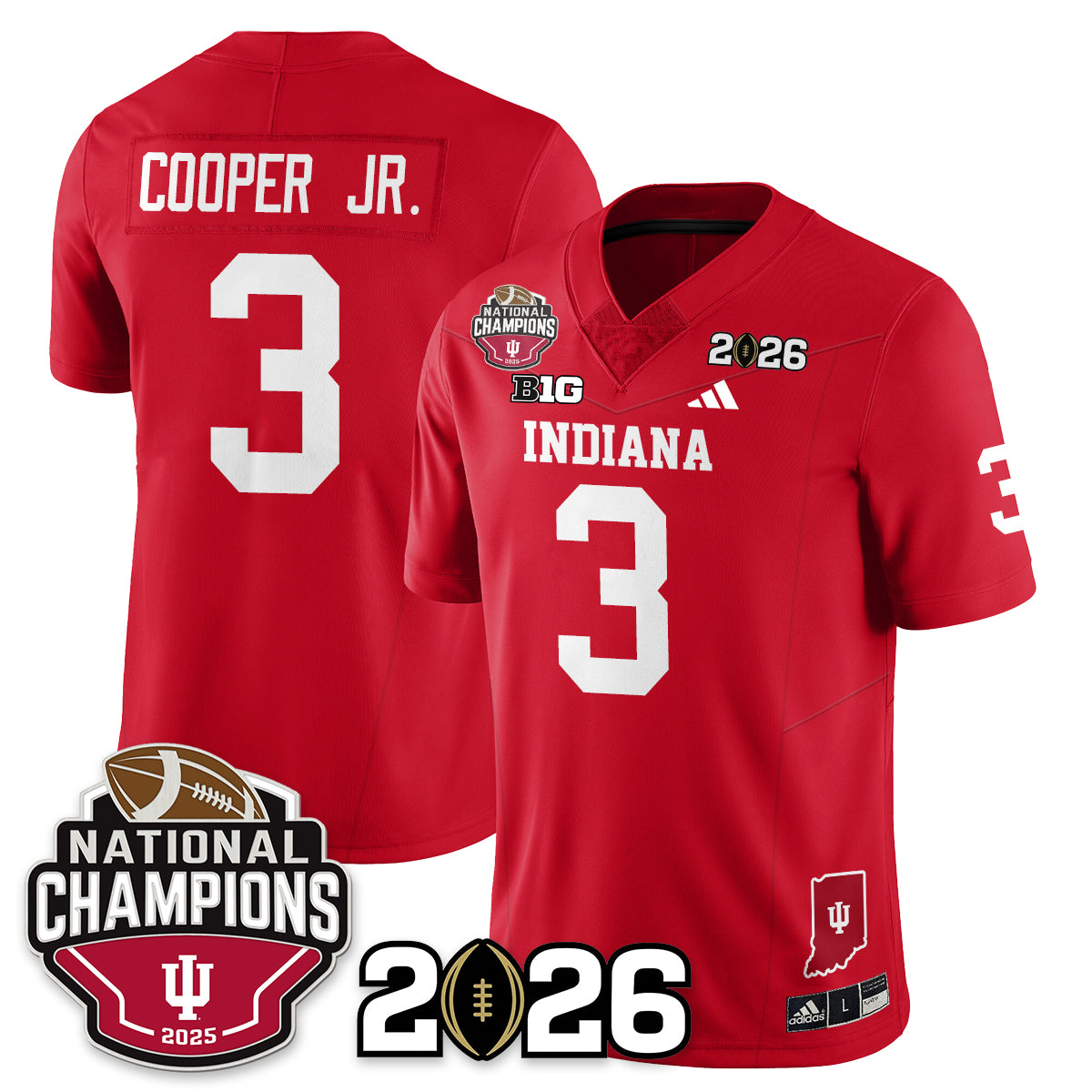 Indiana H Vapor Limited Football Jersey V3 - 2025 National Champions - All Stitched-DTD