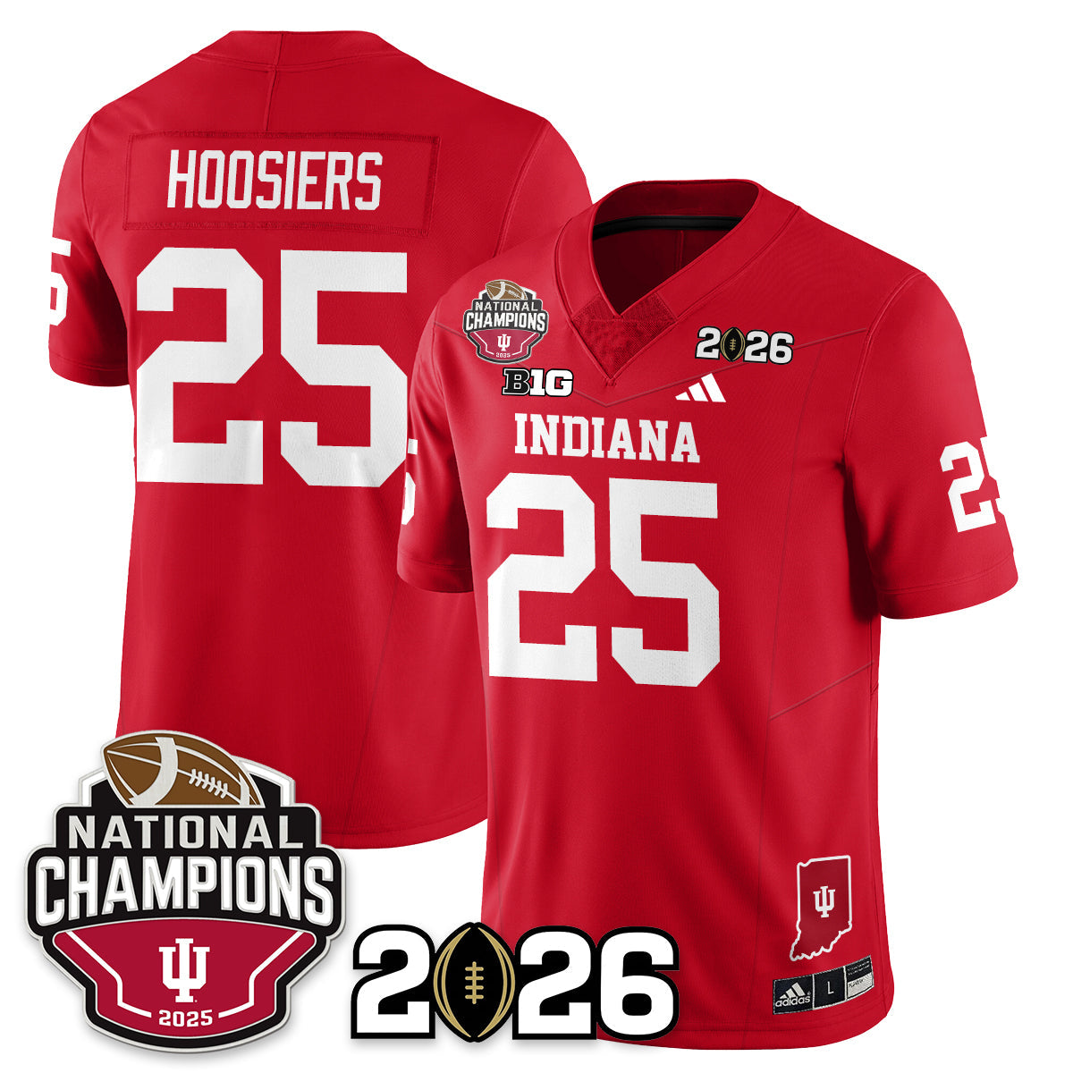 Indiana H Vapor Limited Football Jersey V3 - 2025 National Champions - All Stitched-DTD