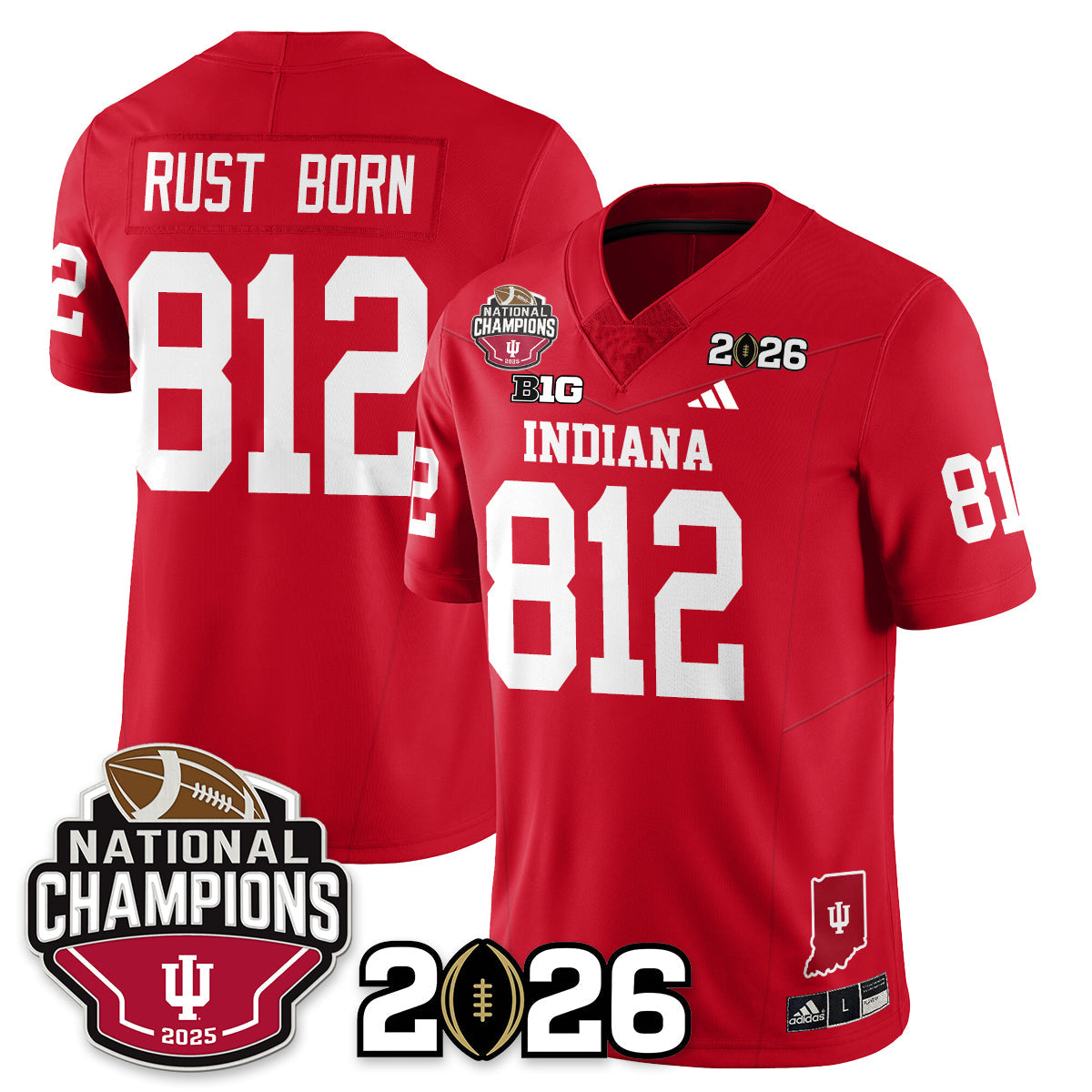 Indiana H Vapor Limited Football Jersey V3 - 2025 National Champions - All Stitched-DTD