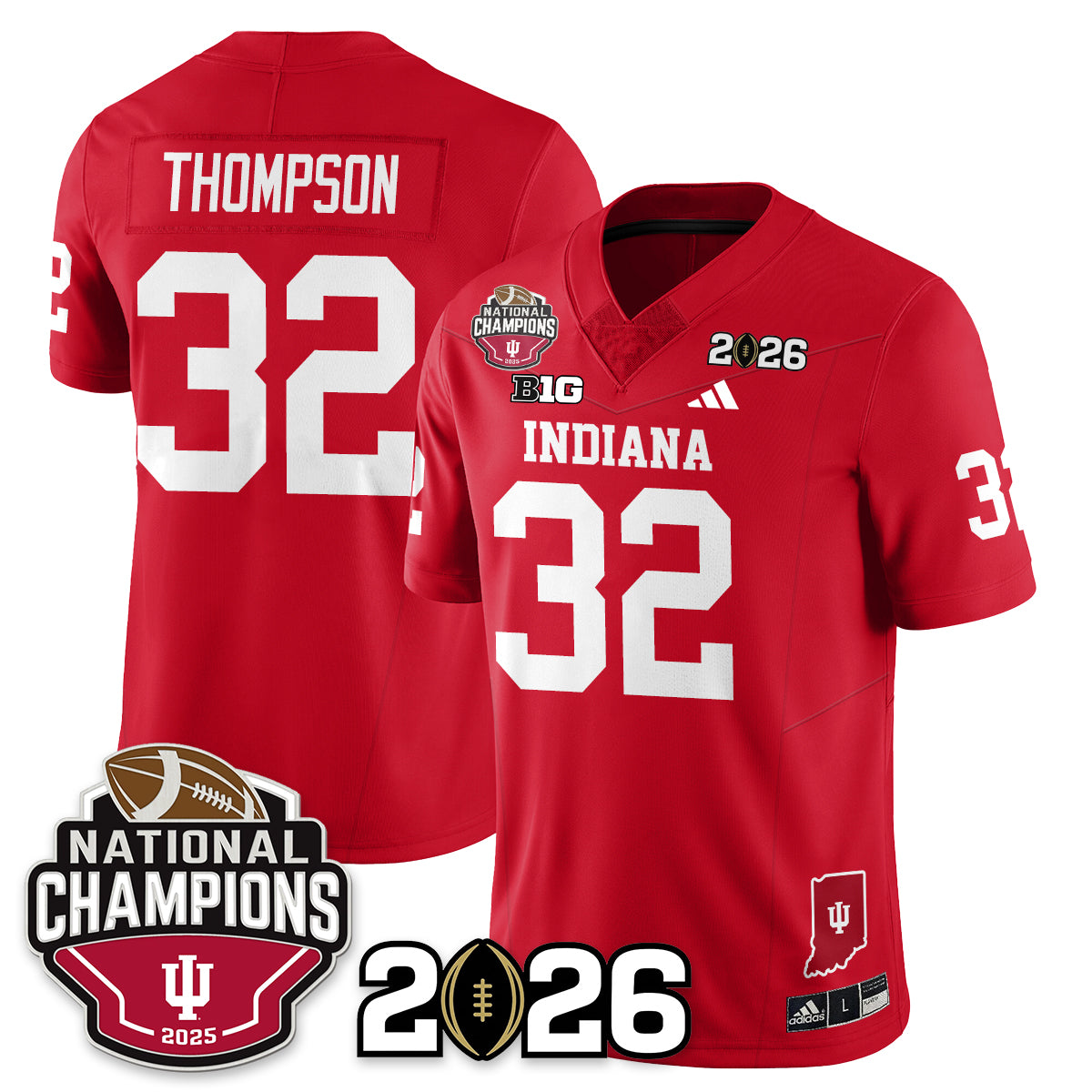 Indiana H Vapor Limited Football Jersey V3 - 2025 National Champions - All Stitched-DTD