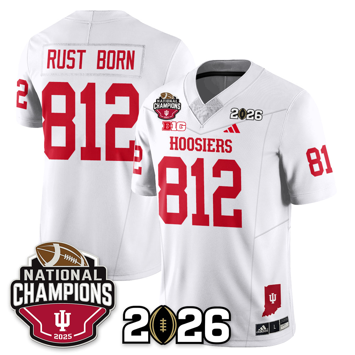 Indiana H Vapor Limited Football Jersey V3 - 2025 National Champions - All Stitched-DTD
