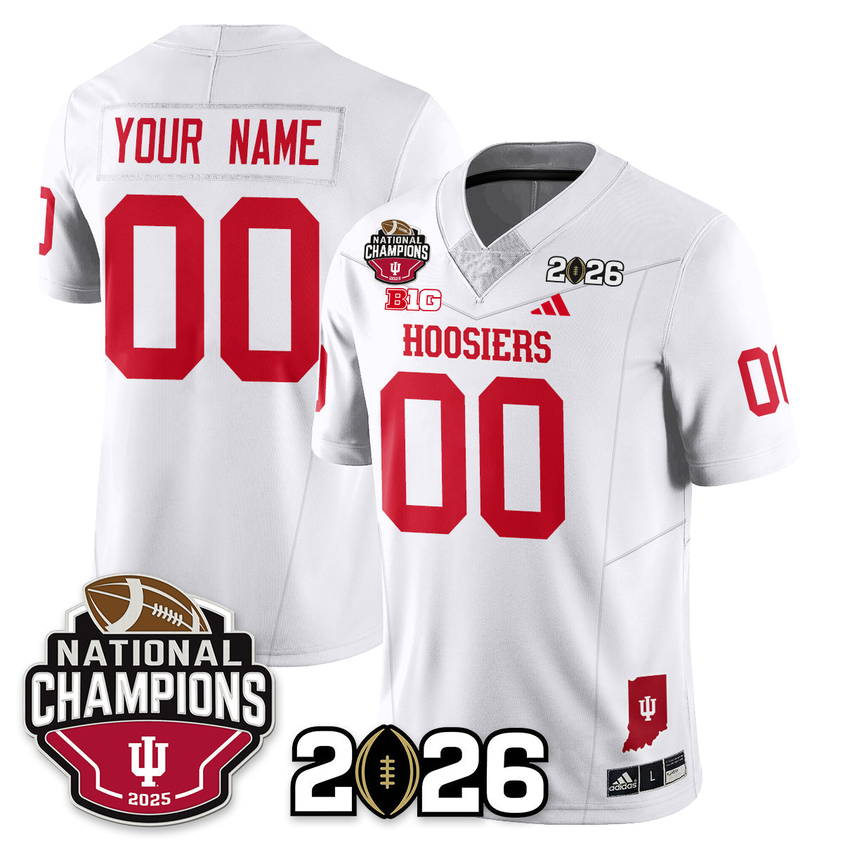 Custom Indiana H Vapor Limited Football Jersey V3 - 2025 National Champions - All Stitched-DTD