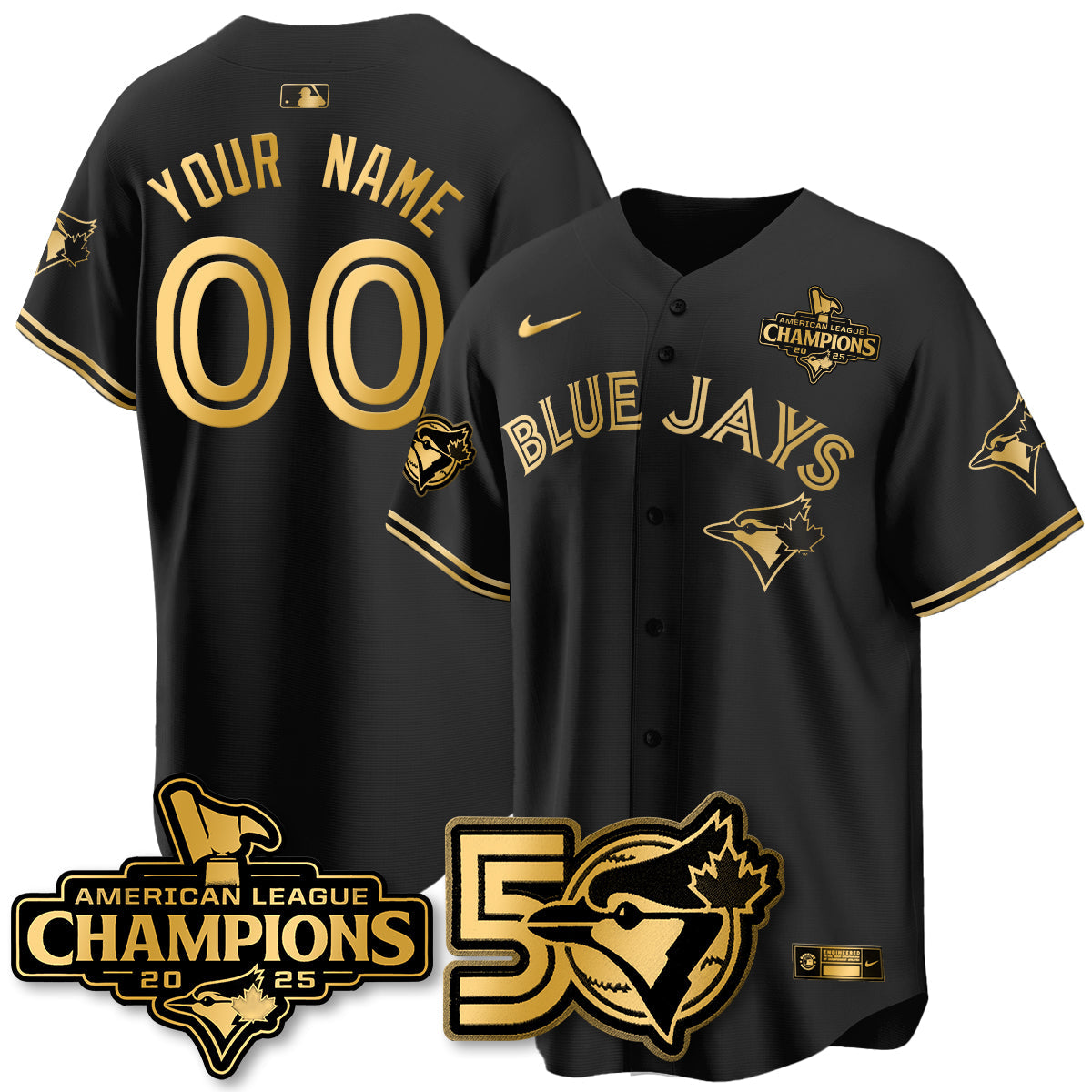 Custom TBJ 2025 American League Champions Vapor Limited Jersey - 50th Season - All Stitched-DTD