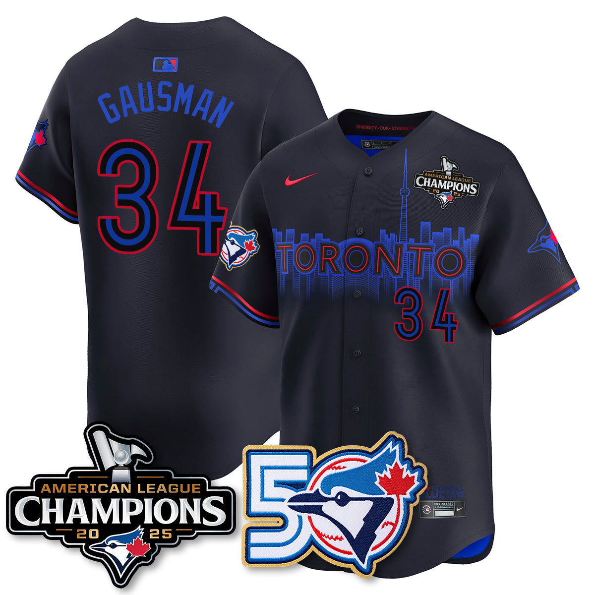 TBJ 2025 American League Champions Vapor Limited Jersey - 50th Season - All Stitched-DTD