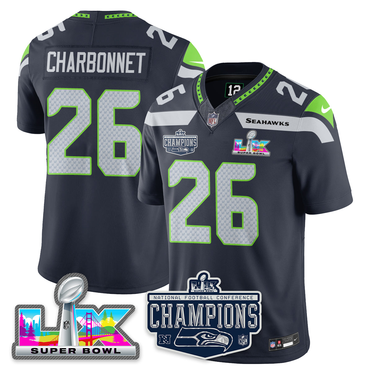 SEA 2025 NFC Champions Vapor Limited Jersey - All Stitched-DTD